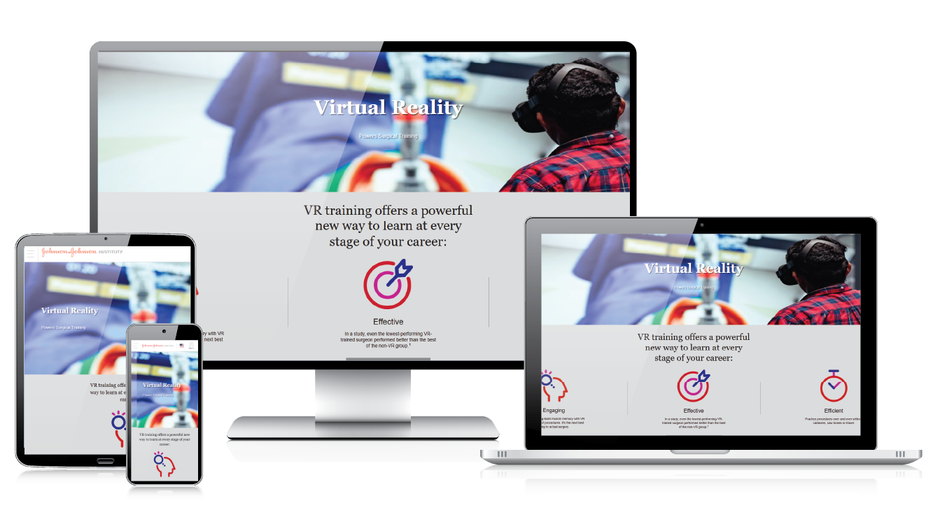 graphic of multiple devices of the JJI.com VR page showing accessibility